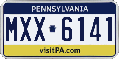 PA license plate MXX6141