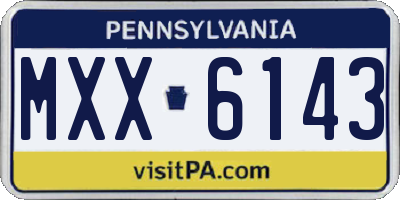 PA license plate MXX6143