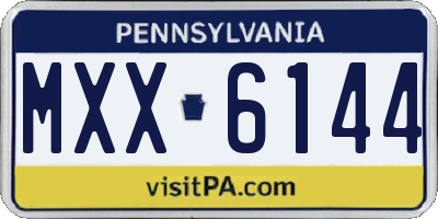PA license plate MXX6144