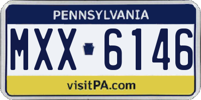 PA license plate MXX6146