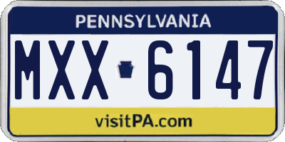 PA license plate MXX6147