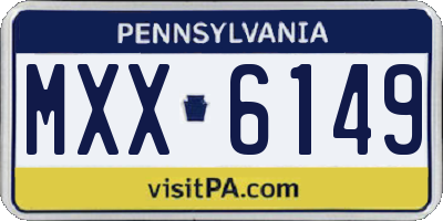 PA license plate MXX6149