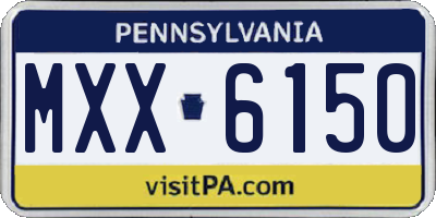 PA license plate MXX6150