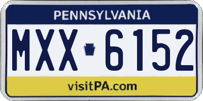 PA license plate MXX6152