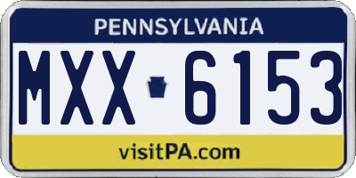PA license plate MXX6153