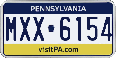 PA license plate MXX6154