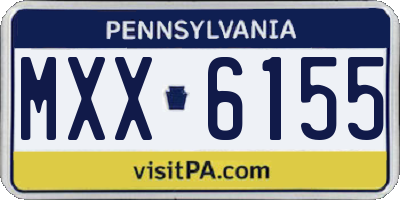 PA license plate MXX6155