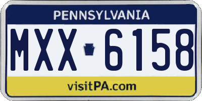 PA license plate MXX6158