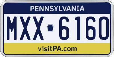 PA license plate MXX6160
