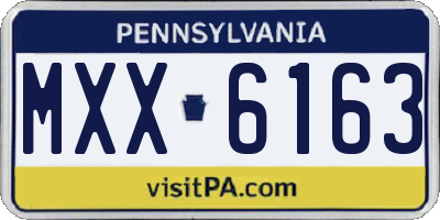 PA license plate MXX6163
