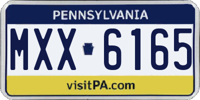 PA license plate MXX6165