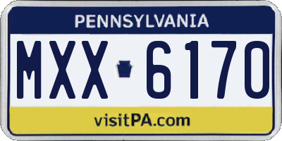 PA license plate MXX6170