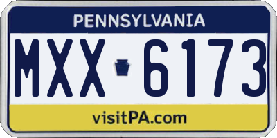 PA license plate MXX6173