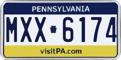 PA license plate MXX6174