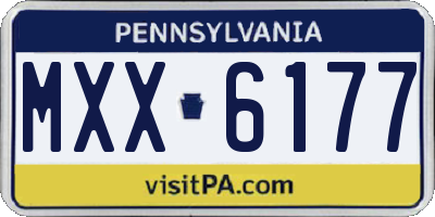 PA license plate MXX6177