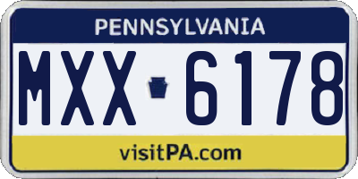 PA license plate MXX6178