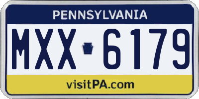 PA license plate MXX6179