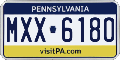 PA license plate MXX6180
