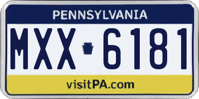 PA license plate MXX6181