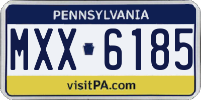 PA license plate MXX6185