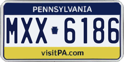 PA license plate MXX6186