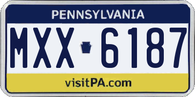 PA license plate MXX6187