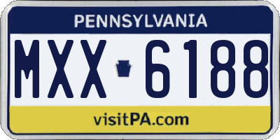 PA license plate MXX6188