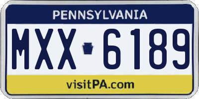 PA license plate MXX6189