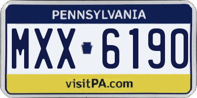 PA license plate MXX6190