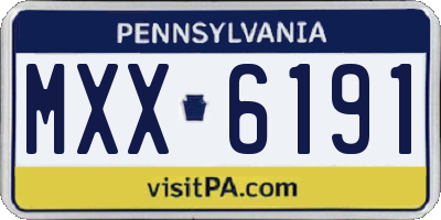 PA license plate MXX6191