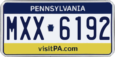PA license plate MXX6192