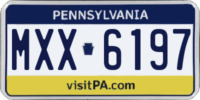 PA license plate MXX6197
