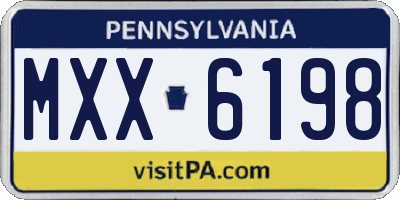 PA license plate MXX6198