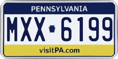 PA license plate MXX6199