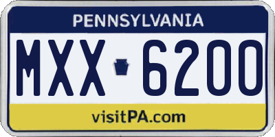 PA license plate MXX6200
