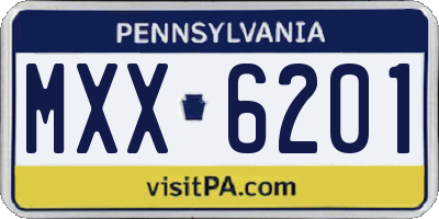 PA license plate MXX6201