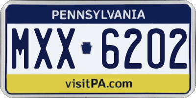 PA license plate MXX6202