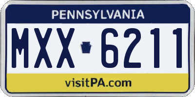 PA license plate MXX6211