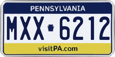 PA license plate MXX6212