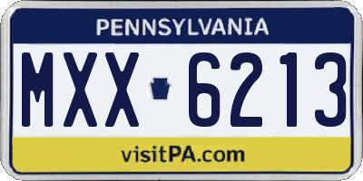 PA license plate MXX6213