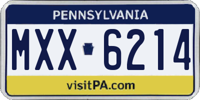 PA license plate MXX6214
