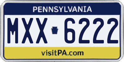 PA license plate MXX6222