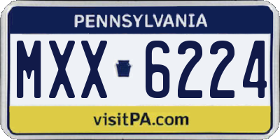 PA license plate MXX6224