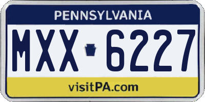 PA license plate MXX6227
