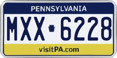 PA license plate MXX6228