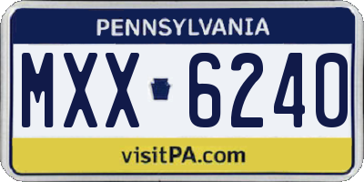 PA license plate MXX6240