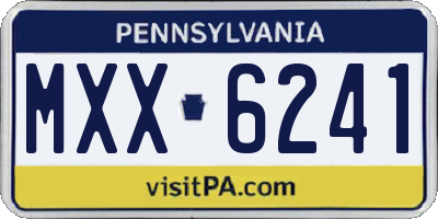 PA license plate MXX6241