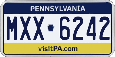 PA license plate MXX6242