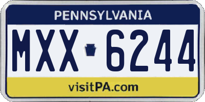 PA license plate MXX6244