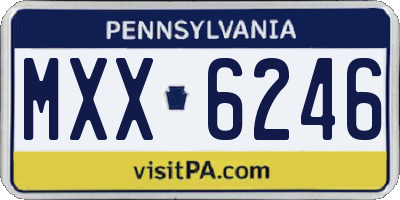PA license plate MXX6246